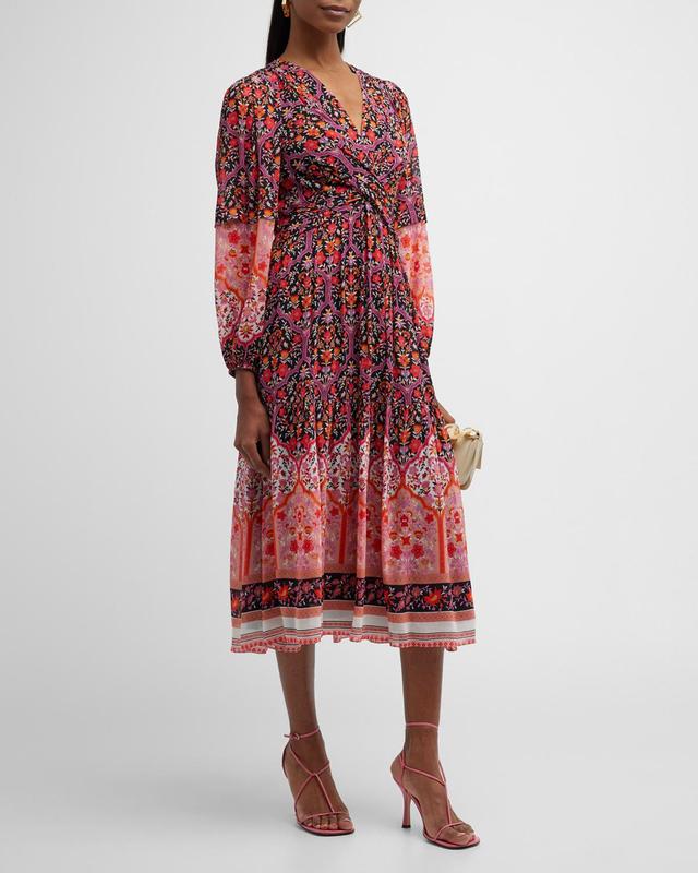 KOBI HALPERIN Skye Mixed Floral Long Sleeve Dress Product Image