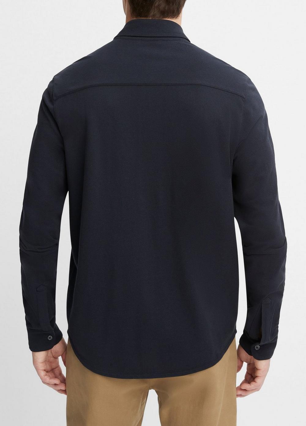 Cotton Piqué Button-Front Shirt Product Image