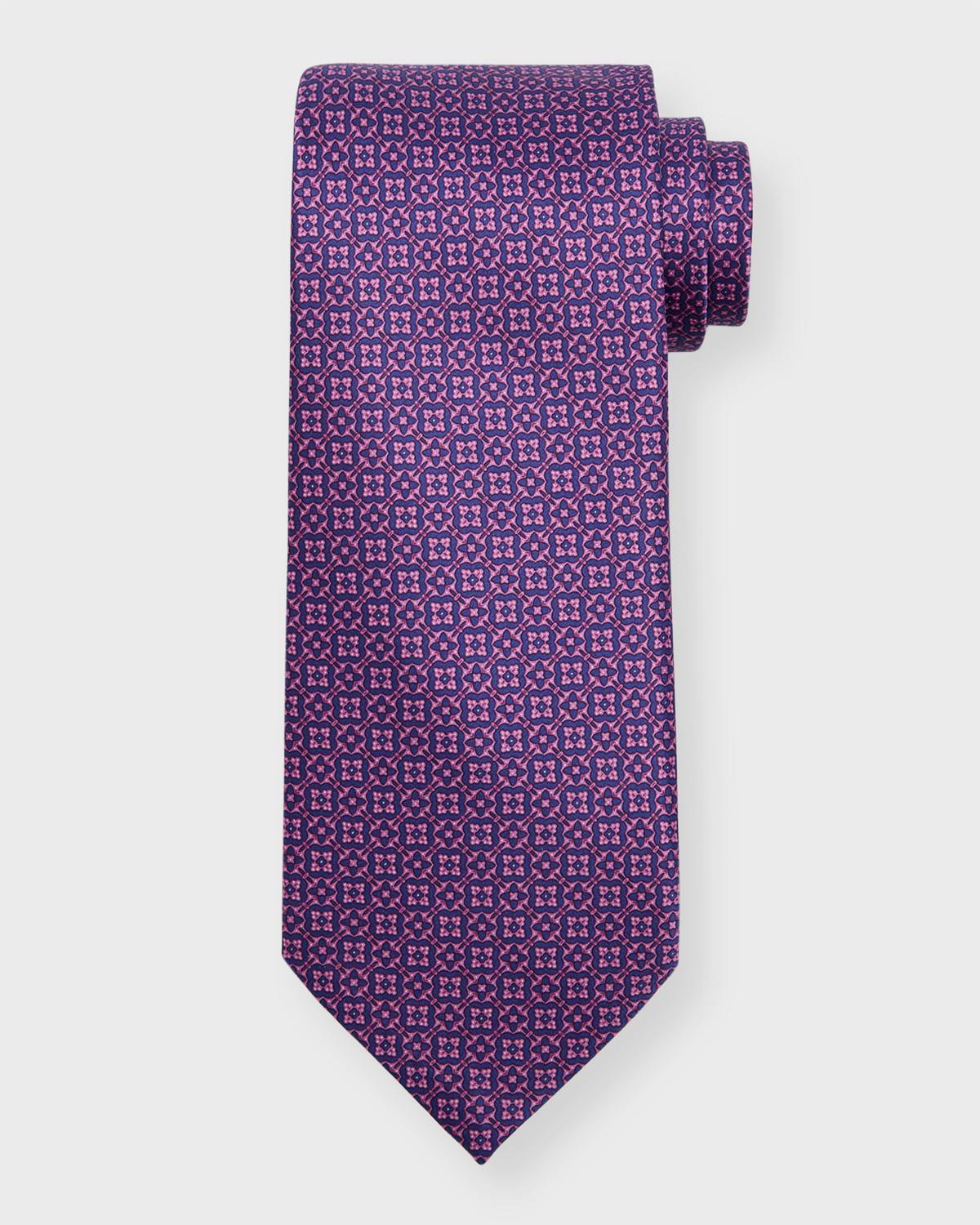 Mens Micro-Medallion Silk Tie Product Image