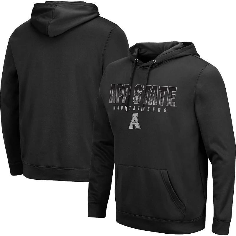 Mens Colosseum Black Appalachian State Mountaineers Blackout 3.0 Pullover Hoodie Product Image