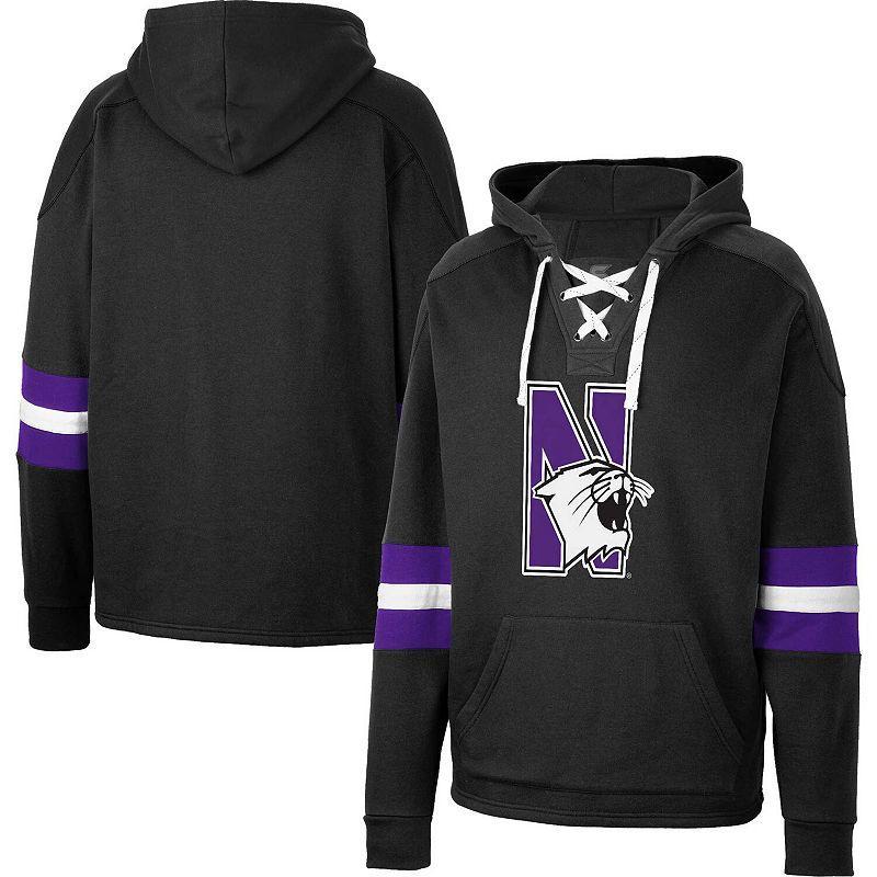 Mens Colosseum Black Northwestern Wildcats Lace-Up 4.0 Pullover Hoodie Product Image