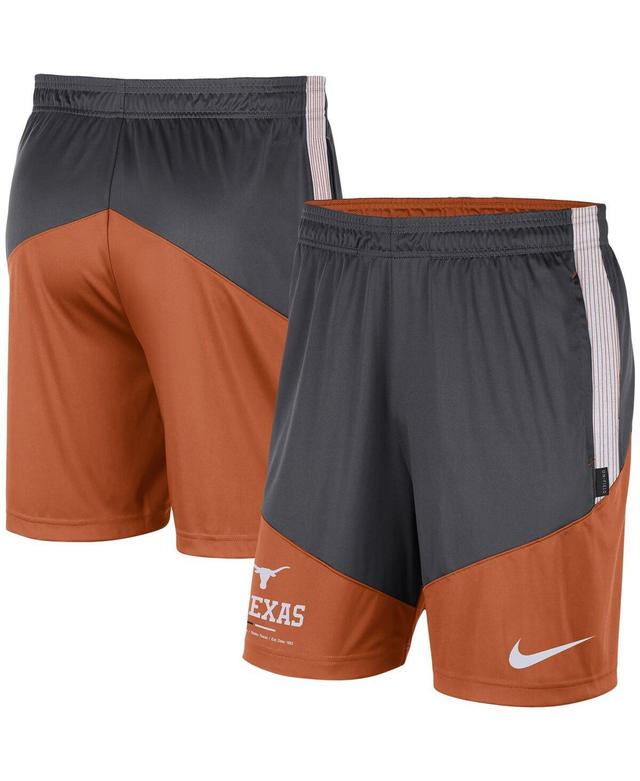 Mens Nike Gray/Texas Orange Texas Longhorns Team Performance Knit Shorts Product Image