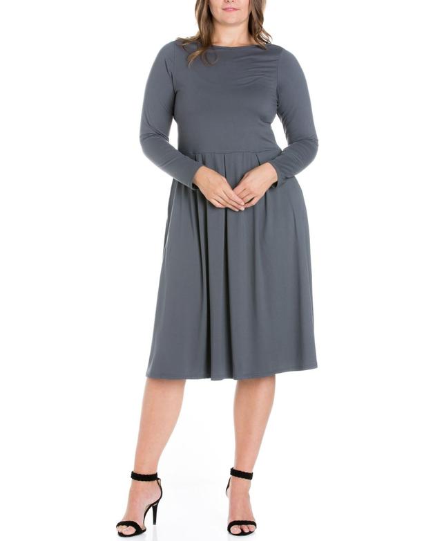 Womens Plus Size Fit and Flare Midi Dress Product Image