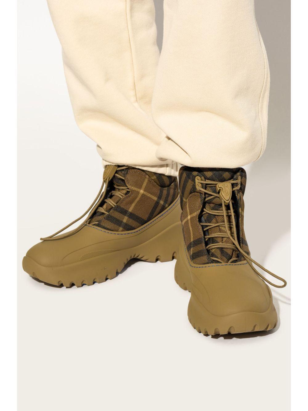 BURBERRY Check Scoot Trek Boots In Furrow Product Image