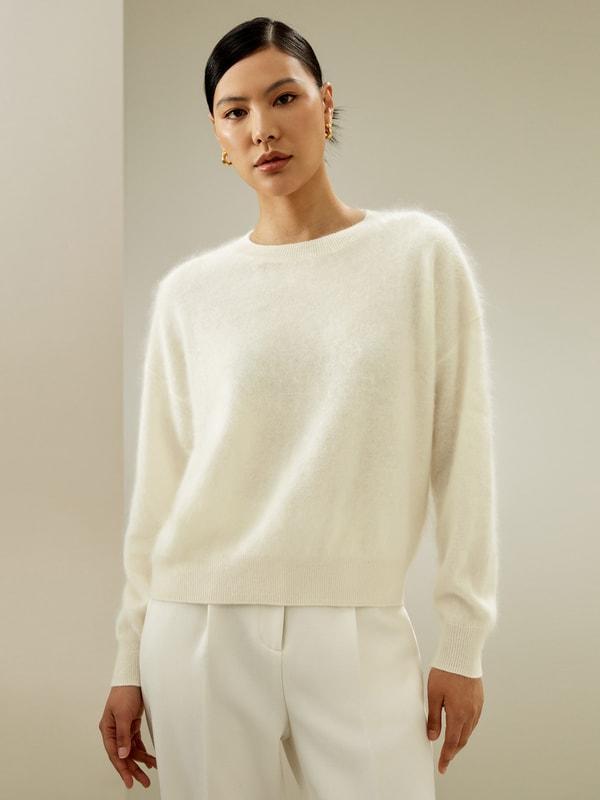 Relaxed Drop-Shoulder Cashmere Sweater Product Image