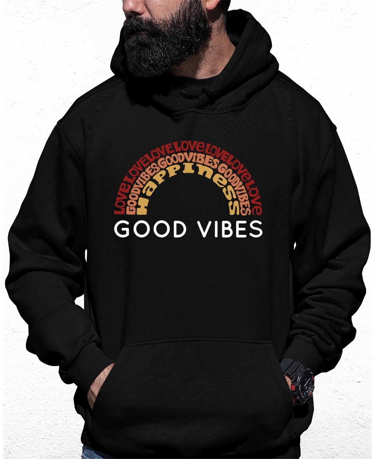 Mens Good Vibes Word Art Hooded Sweatshirt Product Image