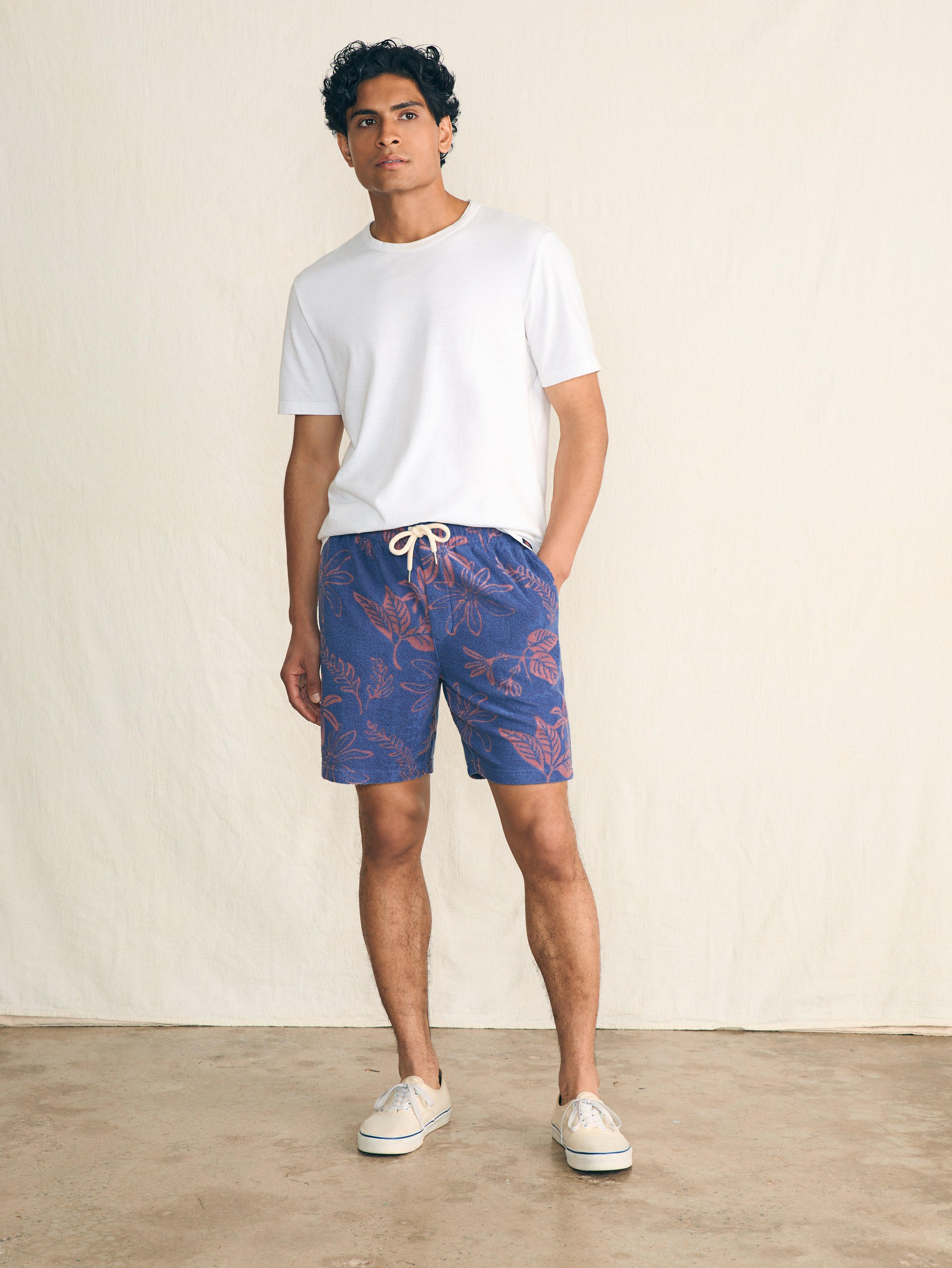 Cabana Towel Terry Sweatshort - Twilight Coral Floral Male Product Image