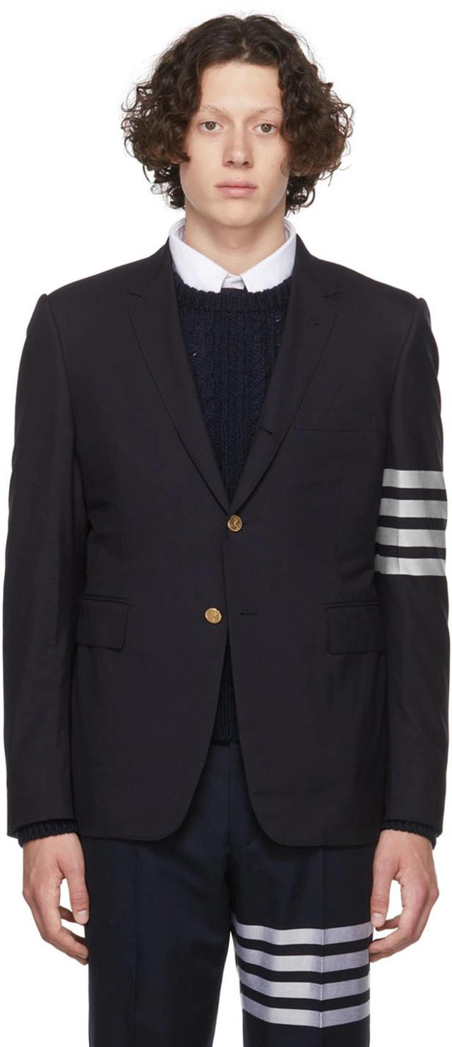 Navy Wool 4-bar Blazer In 415 Navy Product Image