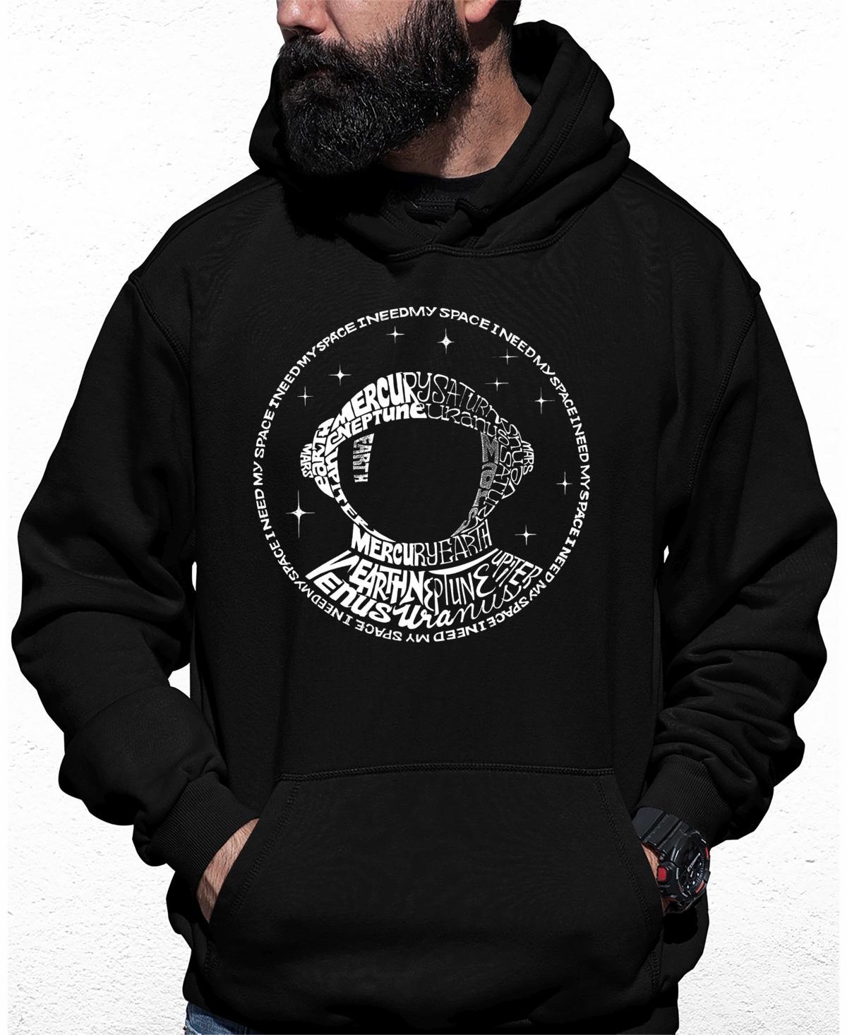 Mens Music Note Headphones Word Art Hooded Sweatshirt Product Image