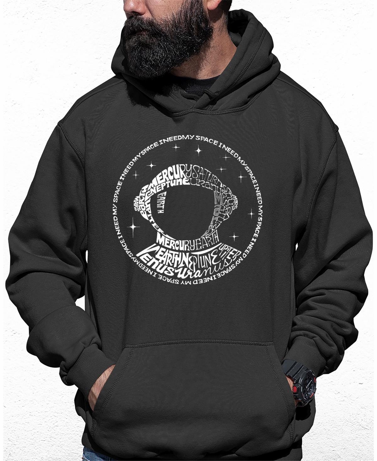 Mens Music Note Headphones Word Art Hooded Sweatshirt Product Image