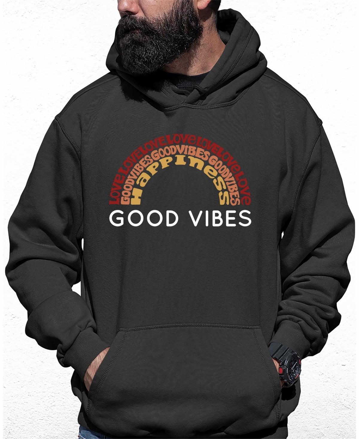 Mens Good Vibes Word Art Hooded Sweatshirt Product Image