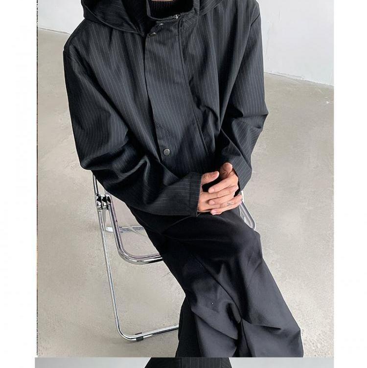 Striped Hooded Zip Jacket Product Image