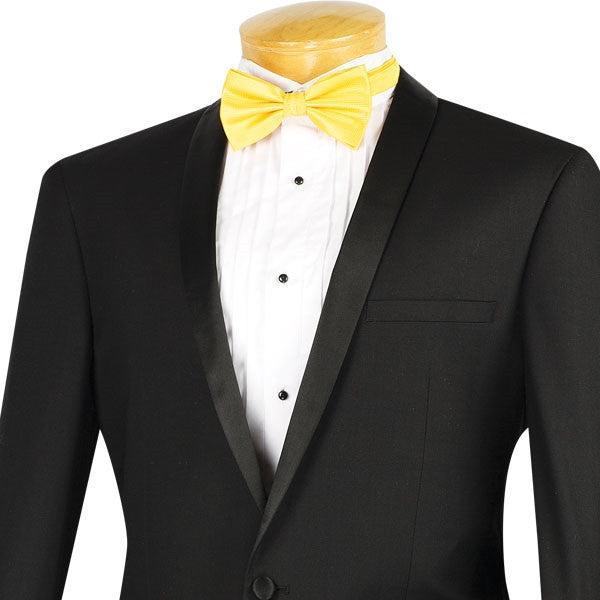 Kingsman Collection - Shawl Collar Slim Fit Tuxedo 2 Piece 1 Button Black Product Image