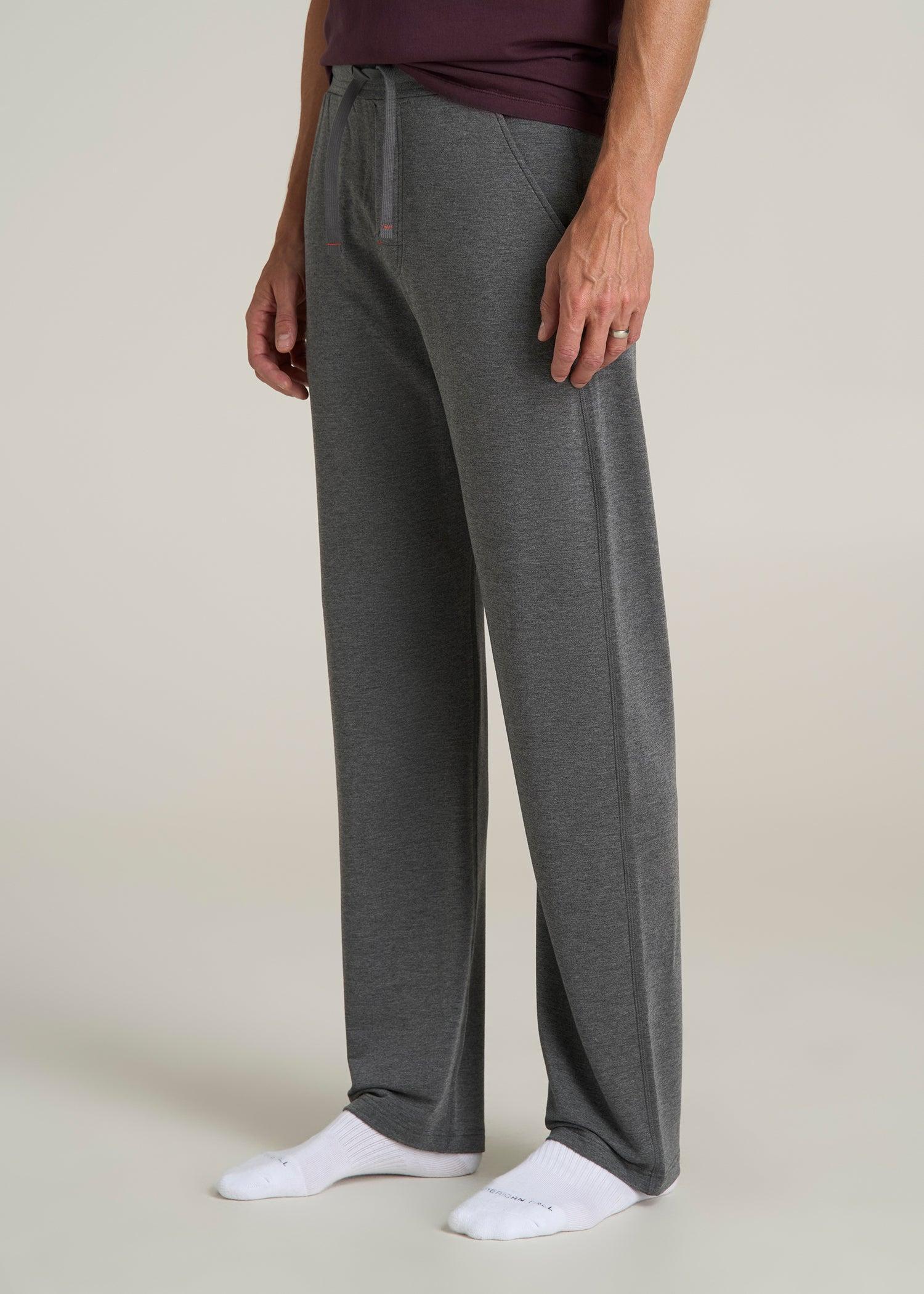 Open Bottom Tall Men's Pajama Pants in Charcoal Mix Male Product Image