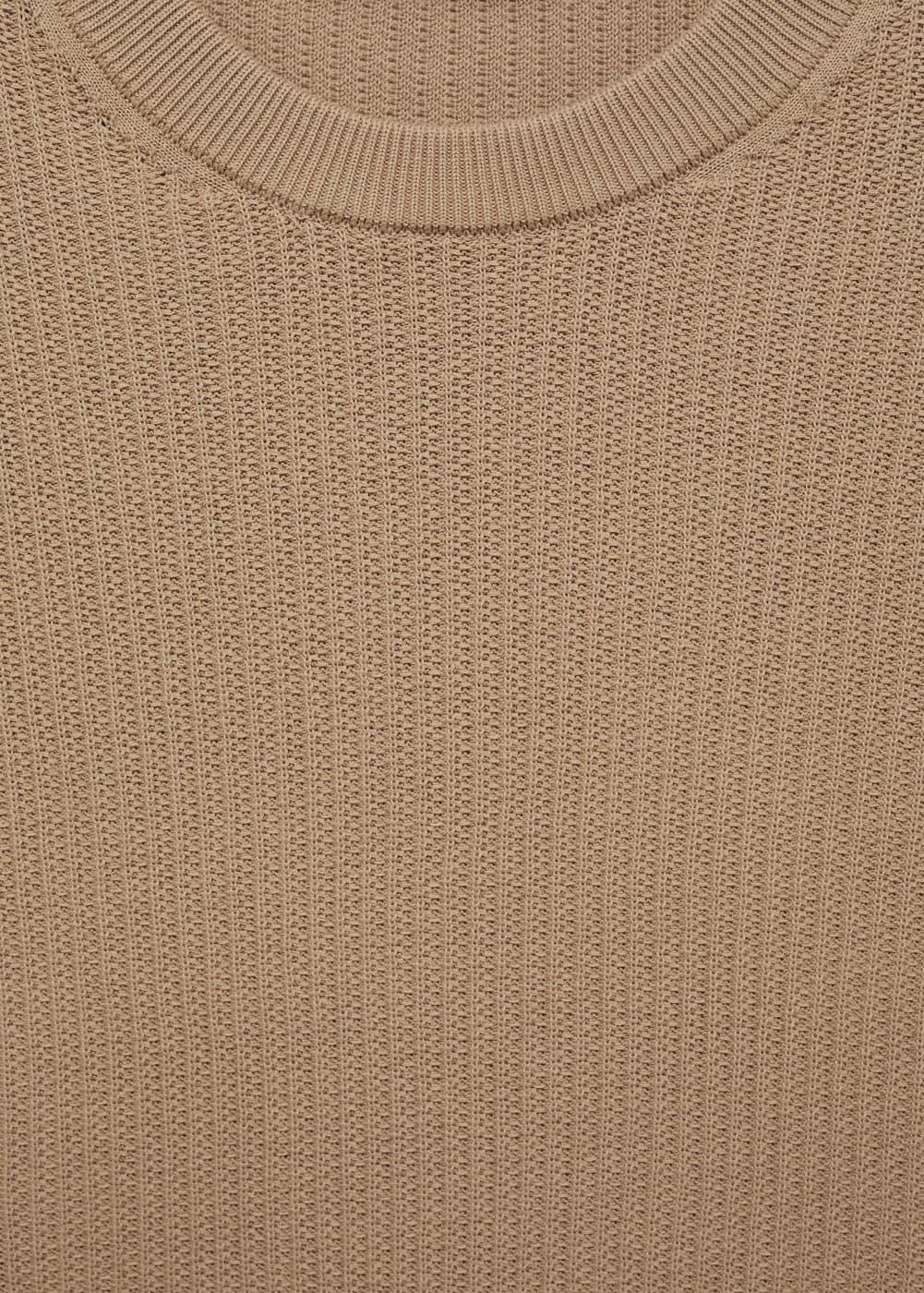 MANGO MAN - Ribbed knit t-shirt beigeMen Product Image