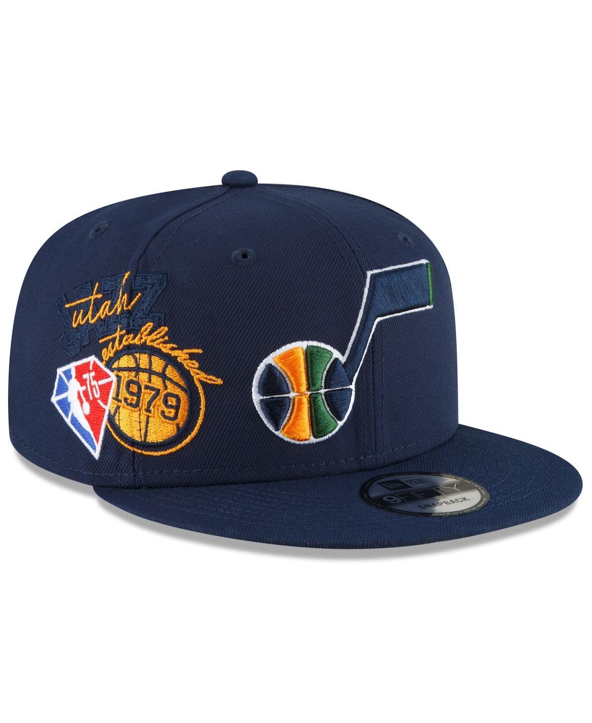 Mens New Era Navy Utah Jazz Back Half 9FIFTY Snapback Adjustable Hat Product Image