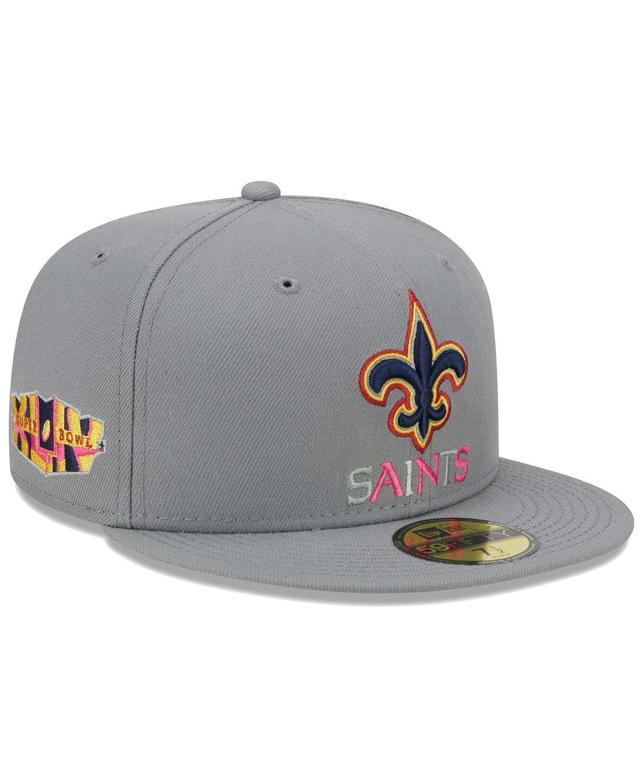 Mens New Era Gray New Orleans Saints Color Pack 59FIFTY Fitted Hat Product Image