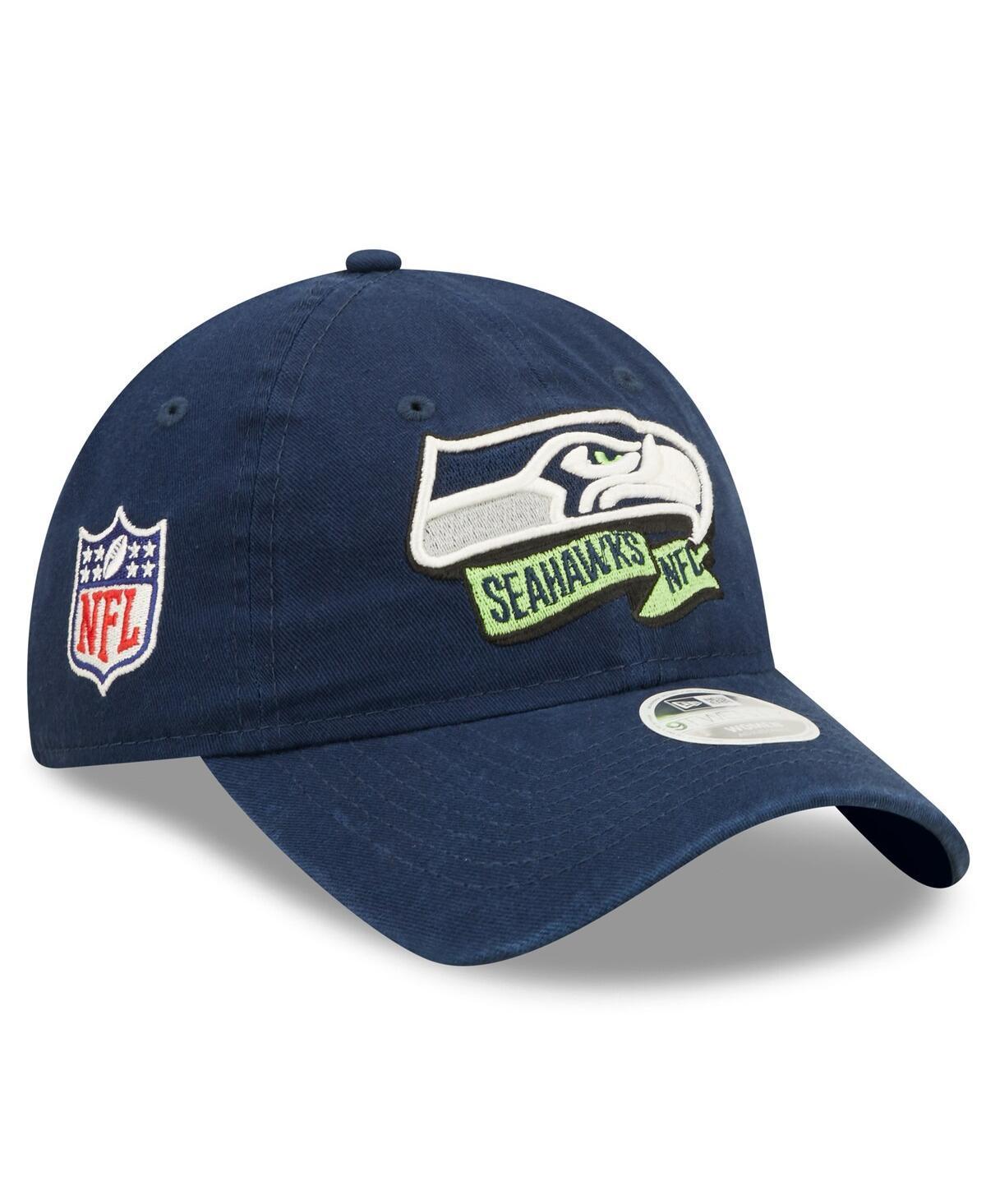 Womens New Era College Navy Seattle Seahawks 2022 Sideline Adjustable 9TWENTY Hat Product Image