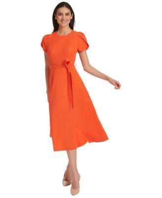 Women's Belted A-Line Dress Product Image