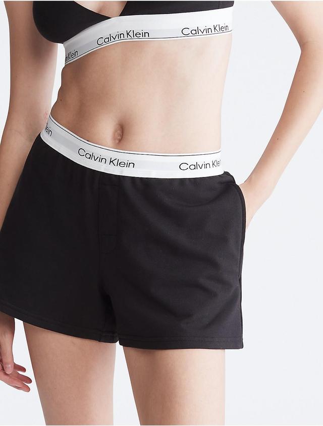 Calvin Klein Womens Modern Cotton Lounge Sleep Shorts - Black - M Product Image