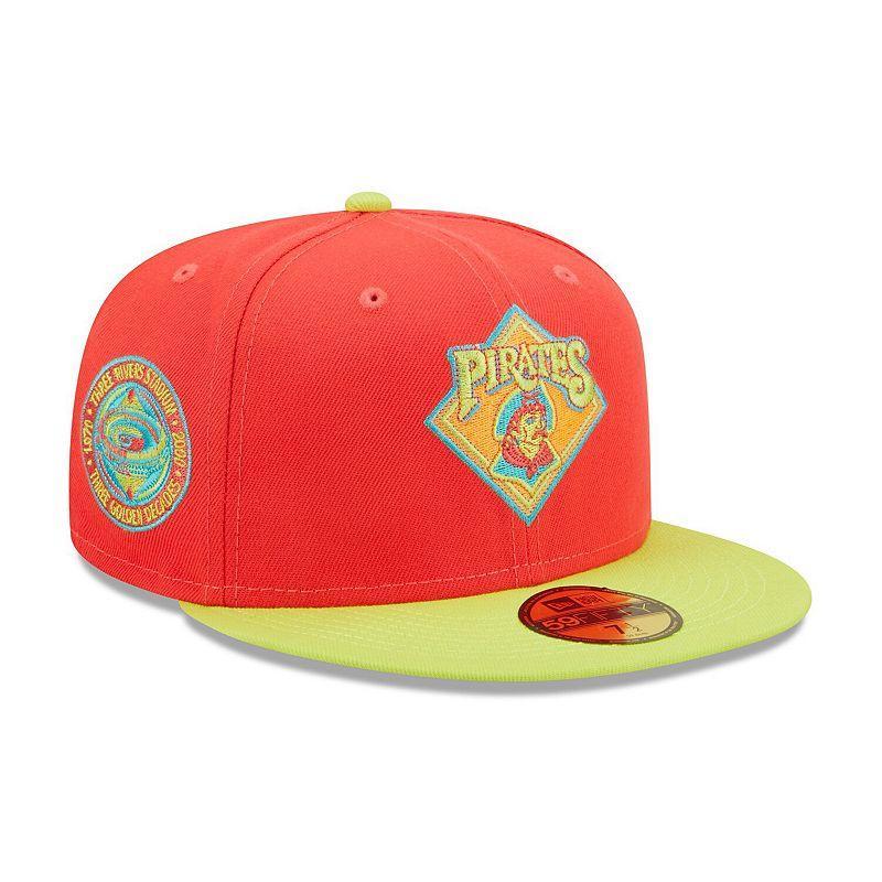 Mens New Era Red/Neon Green Pittsburgh Pirates Lava Highlighter Combo 59FIFTY Fitted Hat Product Image