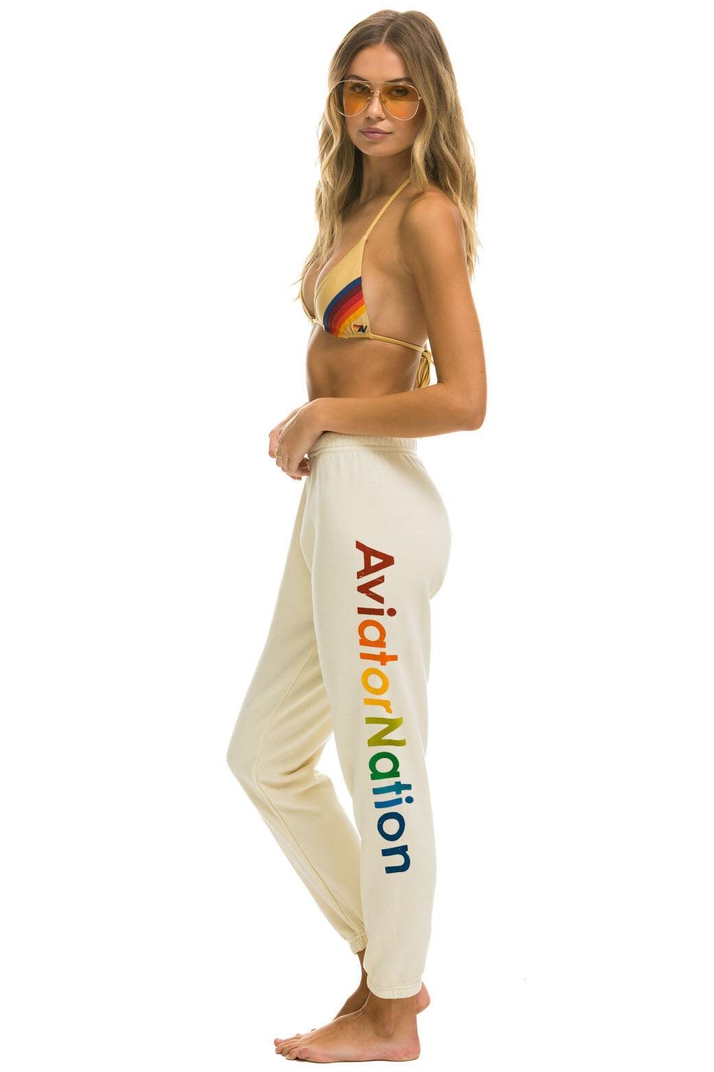 AVIATOR NATION MIAMI SWEATPANTS - VINTAGE WHITE Female Product Image