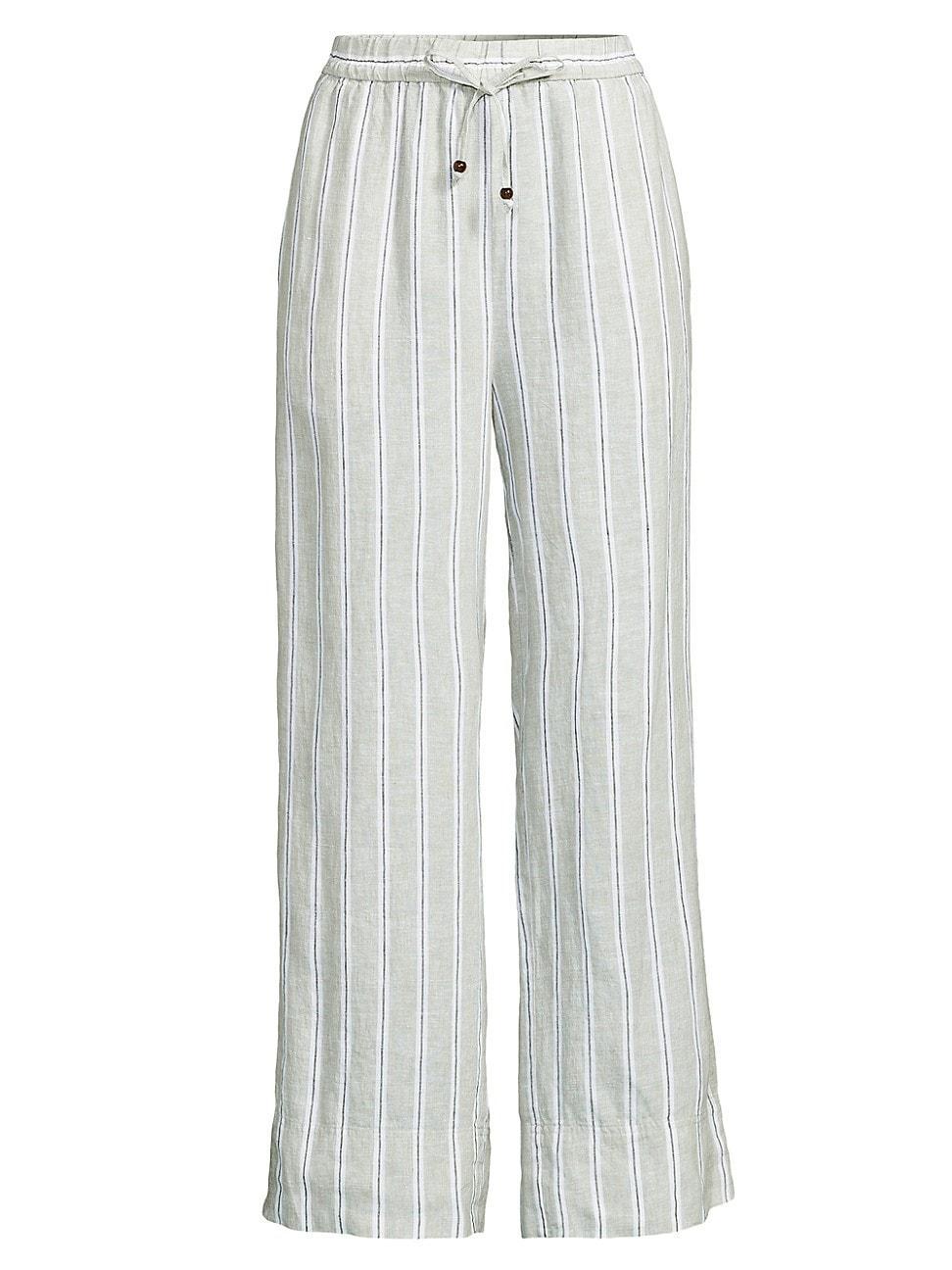 Womens Penla Linen Striped Pants Product Image