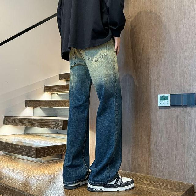 Mid Rise Gradient Flared Jeans Product Image