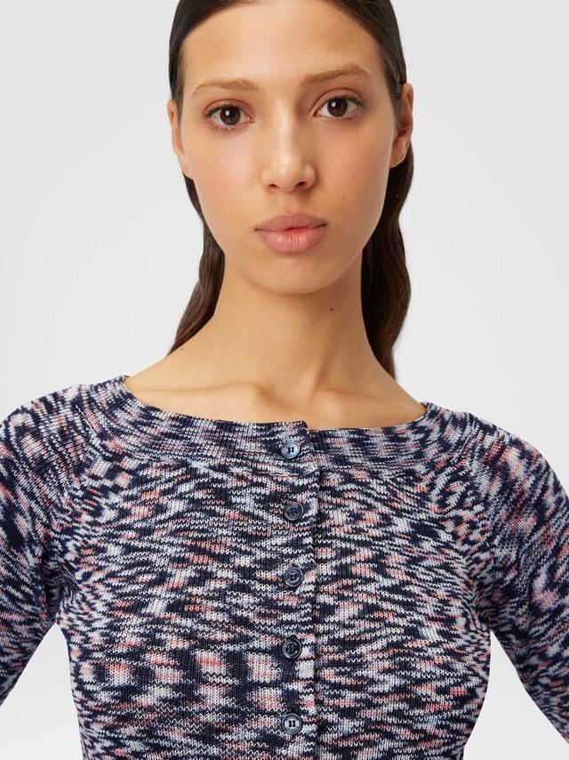 Short cardigan in slub viscose blend Blue | Missoni Product Image