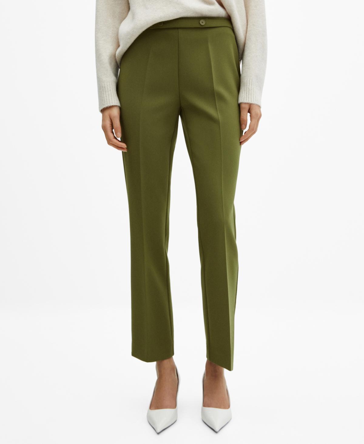 MANGO Belted Straight Leg Ankle Pants Product Image