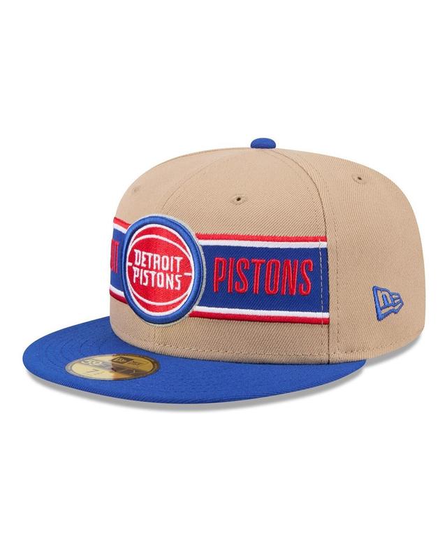 New Era Mens Tan Detroit Pistons 2024 Nba Draft 59FIFTY Fitted Hat - Tan, Blue Product Image