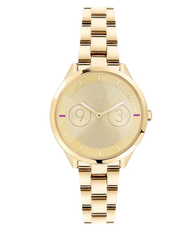 Furla Womens Metropolis Gold Dial Stainless Steel Watch Product Image