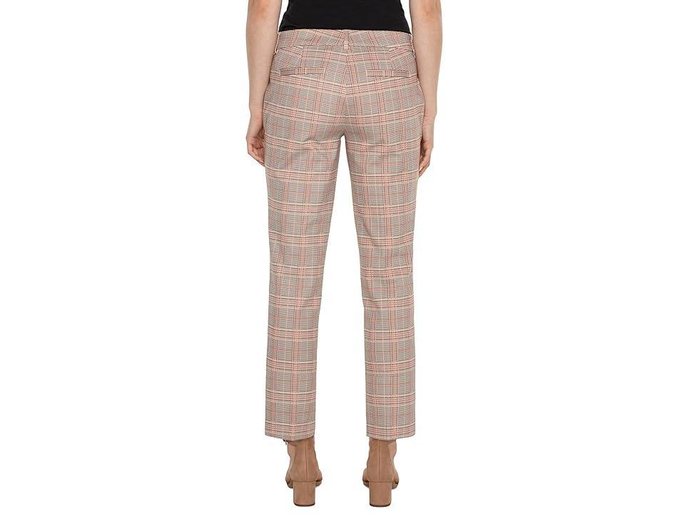 Liverpool Los Angeles Kelsey Crop Mid-Rise Trouser with Slit Glen Plaid Ponte 29 (Lava Flow Glen Plaid) Women's Casual Pants Product Image