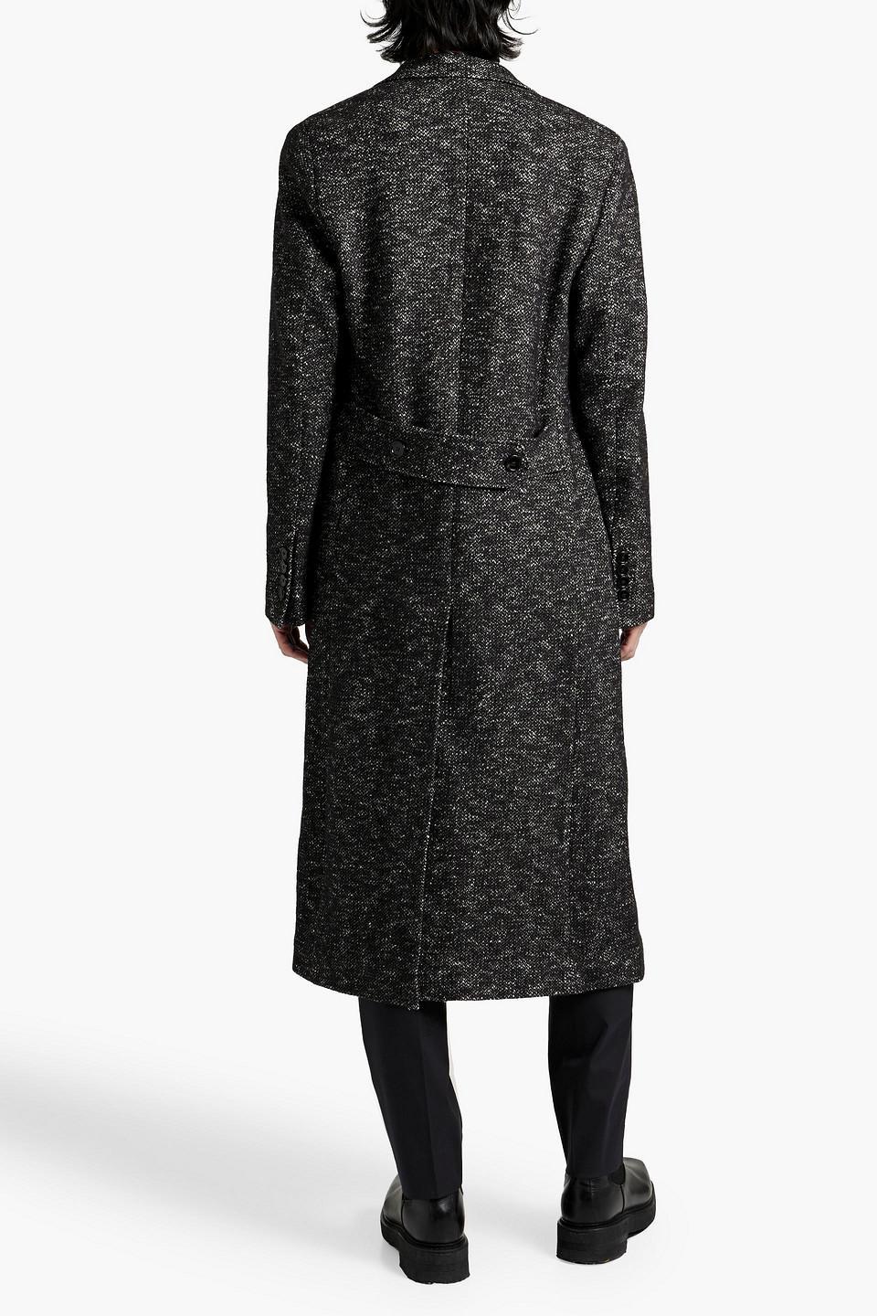 Wool, Cotton And Cashmere-blend Tweed Coat In Black Product Image