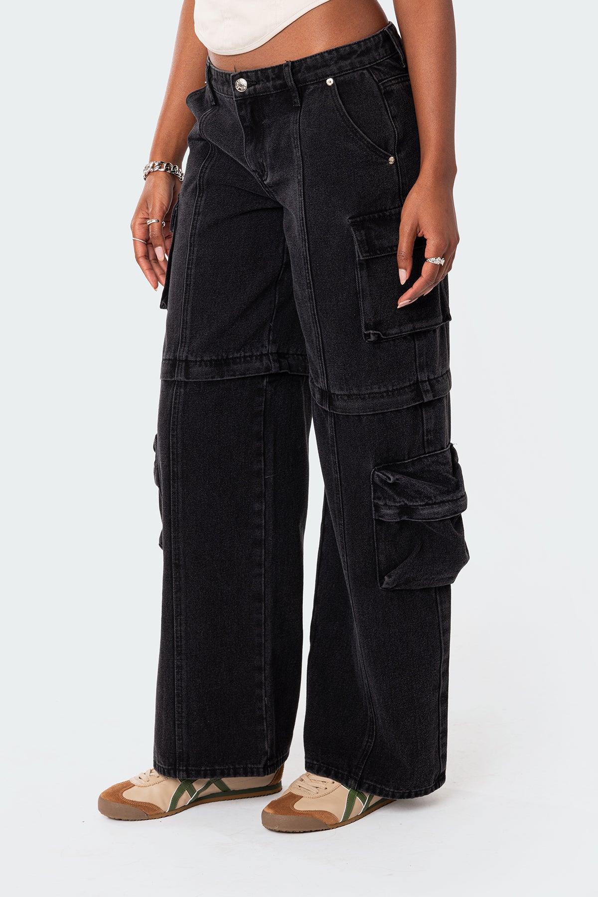 Convertible Two Piece Denim Cargo Pants Product Image