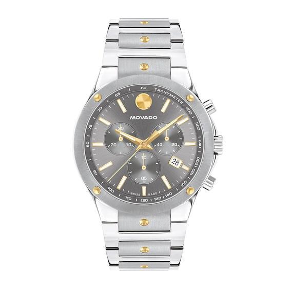 Men's Movado SE Two-Tone PVD Chronograph Watch with Grey Dial (Model: 0607965) Product Image