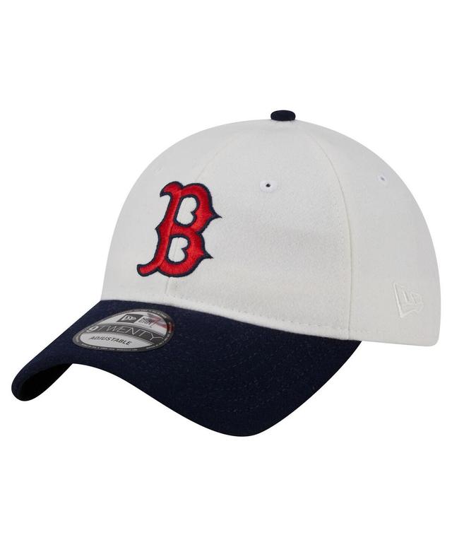 Mens New Era Cream Boston Red Sox Leather Strap 9TWENTY Adjustable Hat Product Image