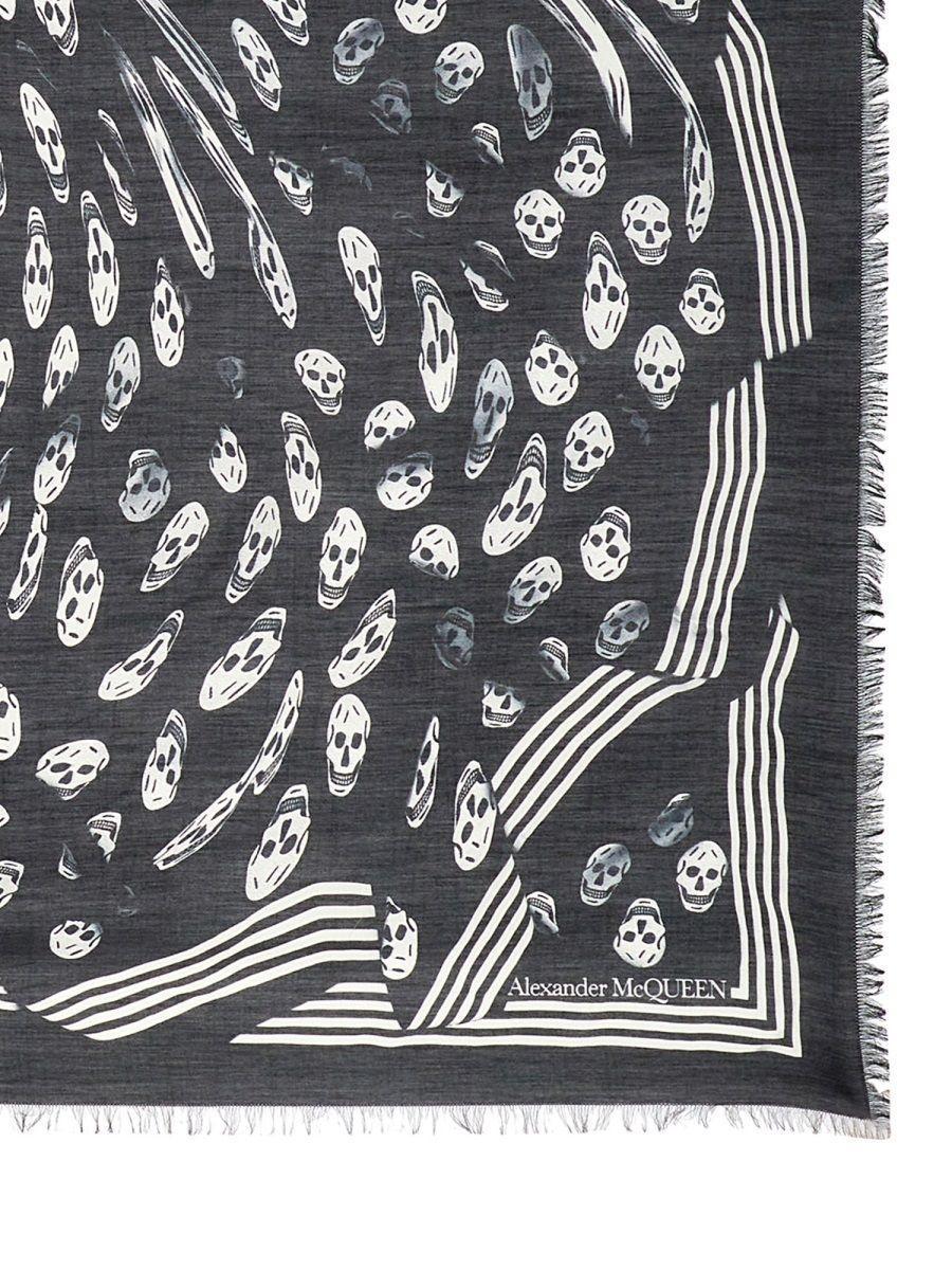 Vortex Print Biker Scarf In Black Product Image