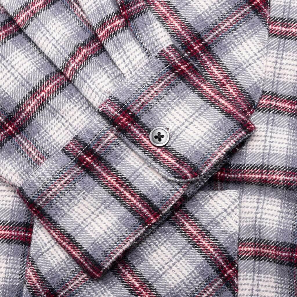 6 Pocket Flannel Shirt - Lavender/Bordeaux Male Product Image