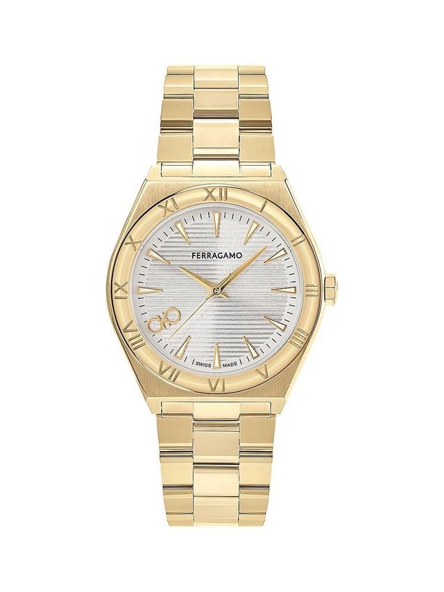 Mens Vega Upper East IP Yellow Gold Stainless Steel Bracelet Watch/40MM Product Image