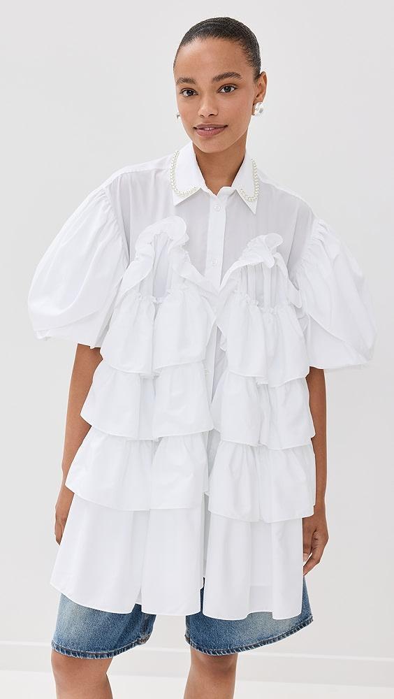 Simone Rocha Petal Sleeve Frill Shirt | Shopbop Product Image