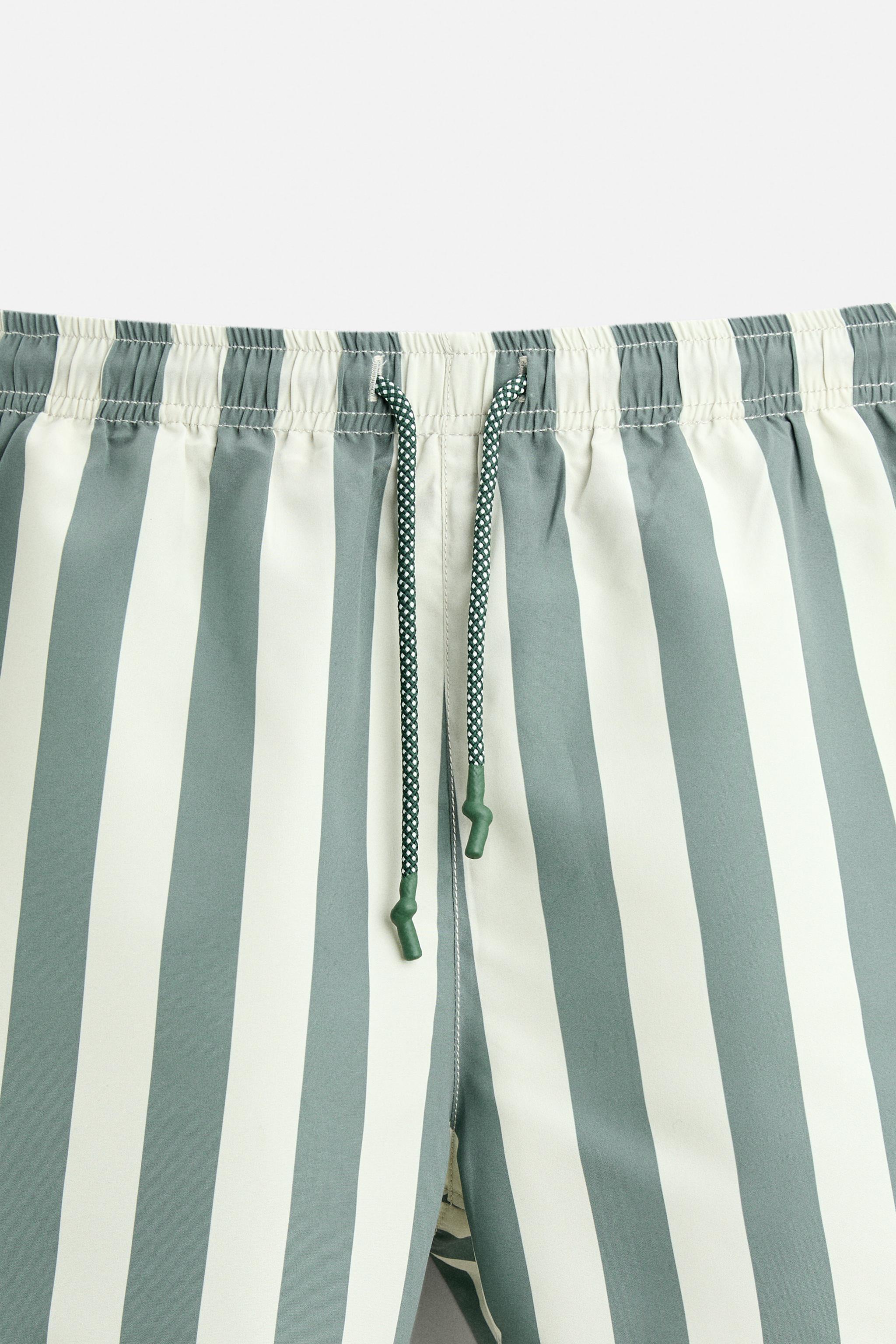 STRIPED REGULAR SWIMMING TRUNKS Product Image