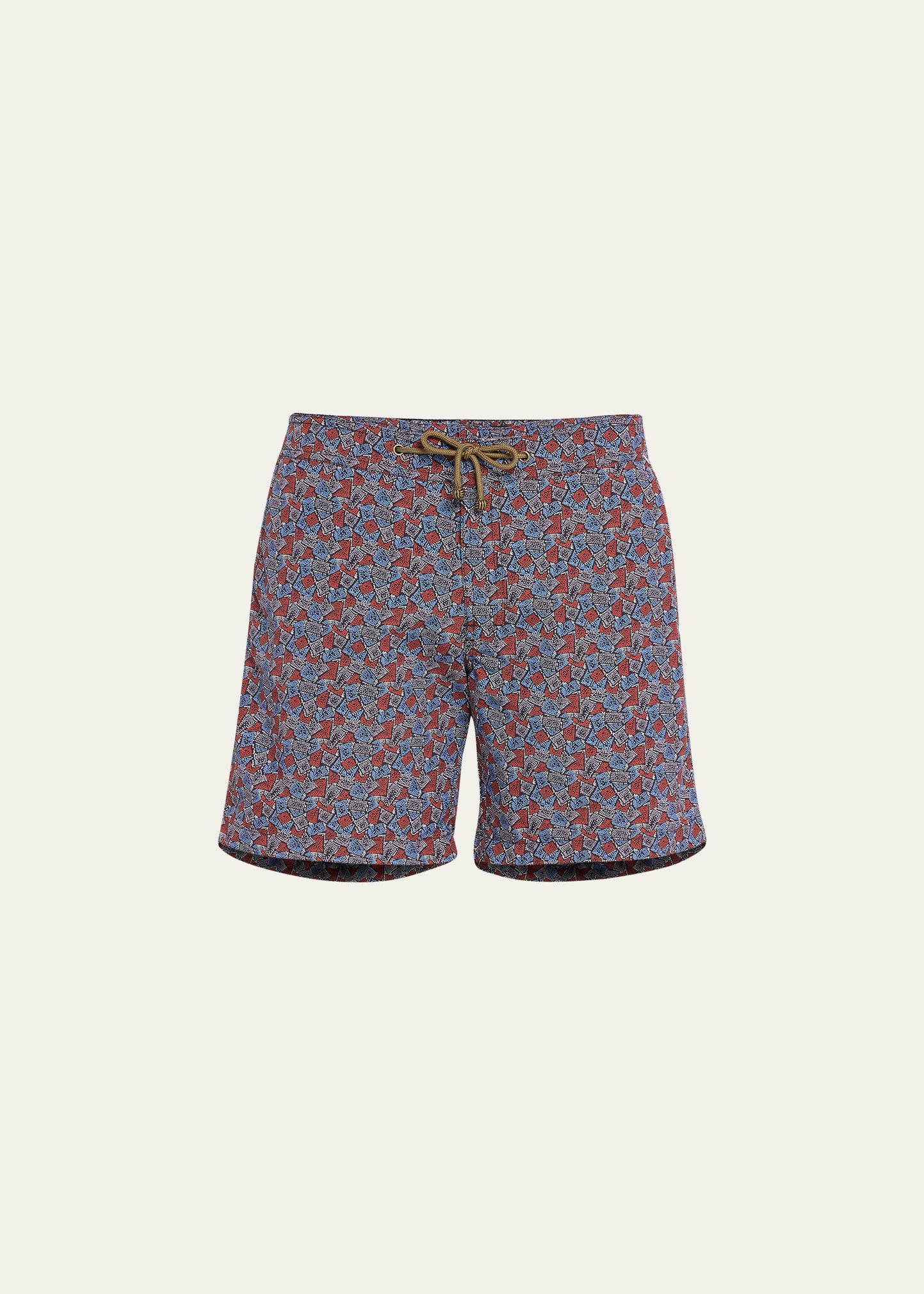 Mens Dotted Checks Swim Shorts Product Image