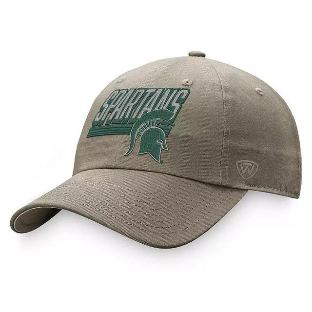 Mens Top of the World Khaki Michigan State Spartans Slice Adjustable Hat Product Image