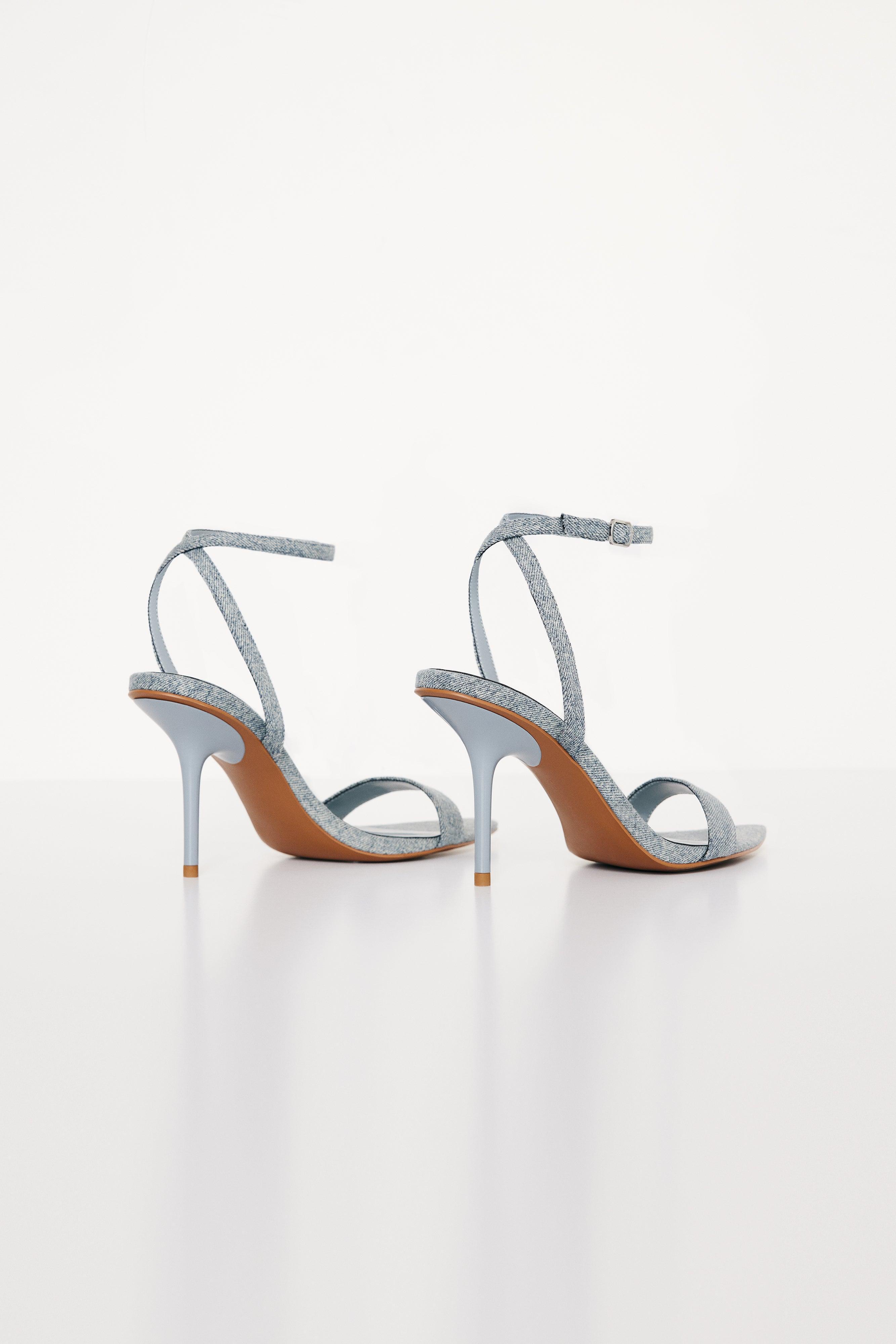 BARELY THERE STRAP HEEL | INDIGO002 Product Image