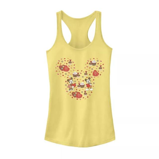 Disneys Mickey Mouse & Minnie Valentines Day Chocolates & Hearts Juniors Racerback Tank Top, Girls Product Image