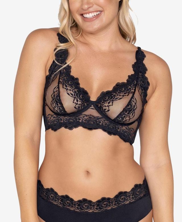 Leonisa Sheer Lace Bustier Bralette Lingerie with Underwire Product Image