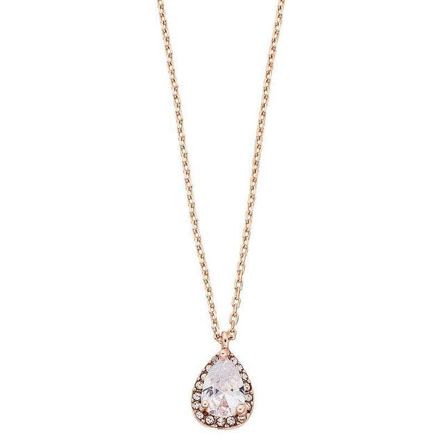 LC Lauren Conrad Simulated Crystal Teardrop Pendant, Womens, Pink Product Image