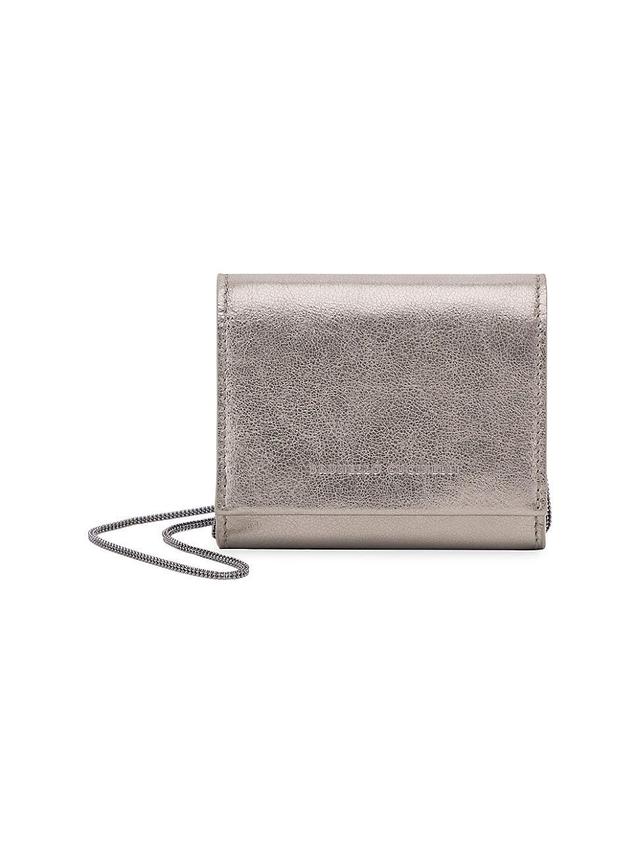 Womens Lam Calfskin Wallet with Precious Chain Product Image