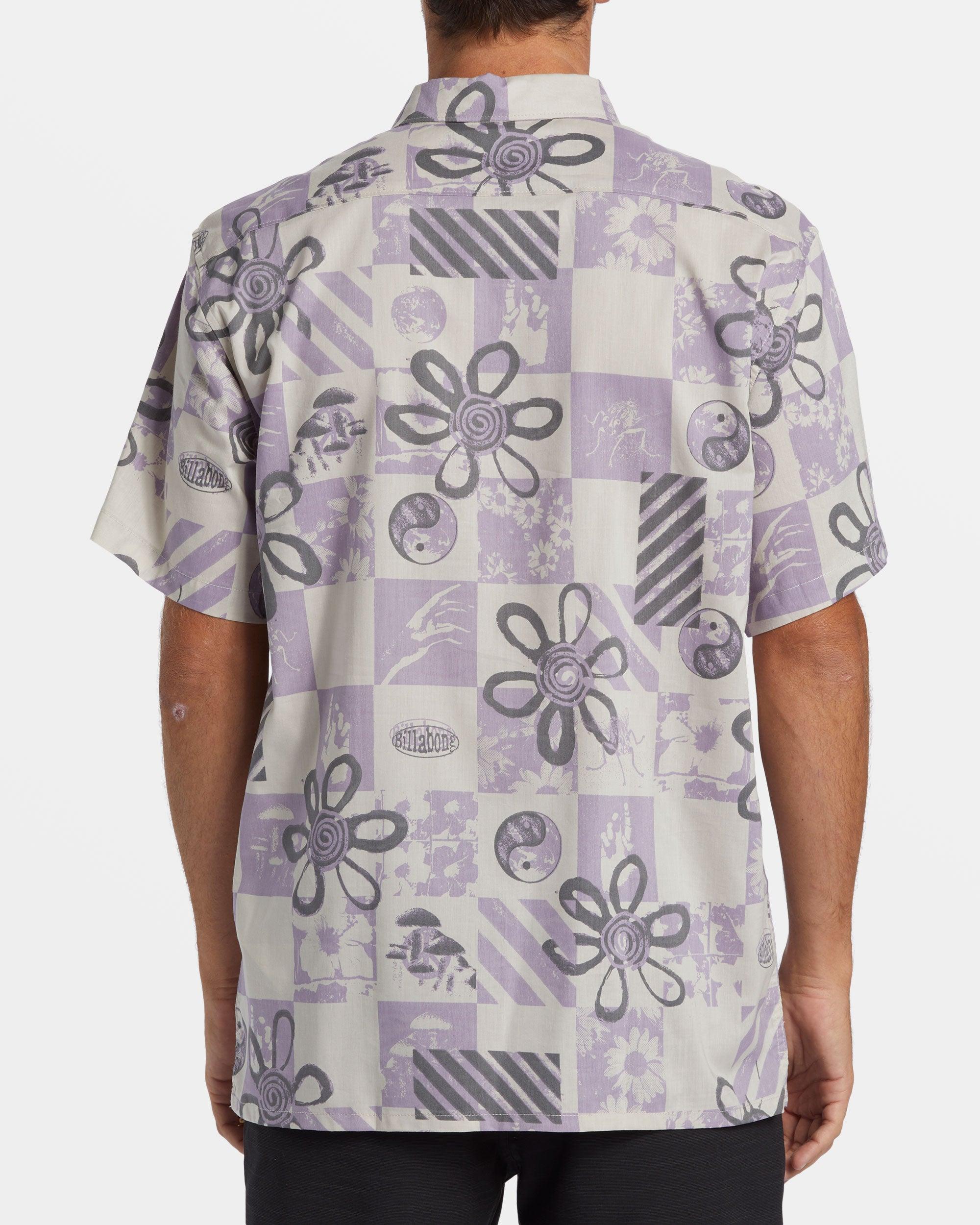 Double Vision Short Sleeve Shirt - Purple Ash Male Product Image